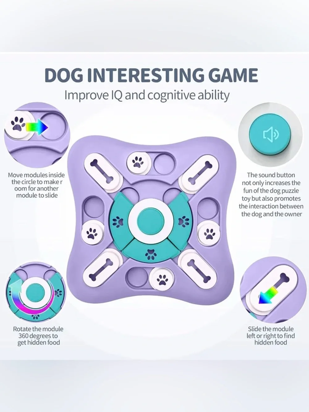 UDORICH Dog/Cat Mental Enrichment & Slow Feeding Puzzle Toy